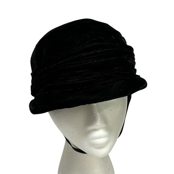 Amish Mennonite modest 
black velvet bonnet hat handmade vintage head covering - Picture 1 of 8